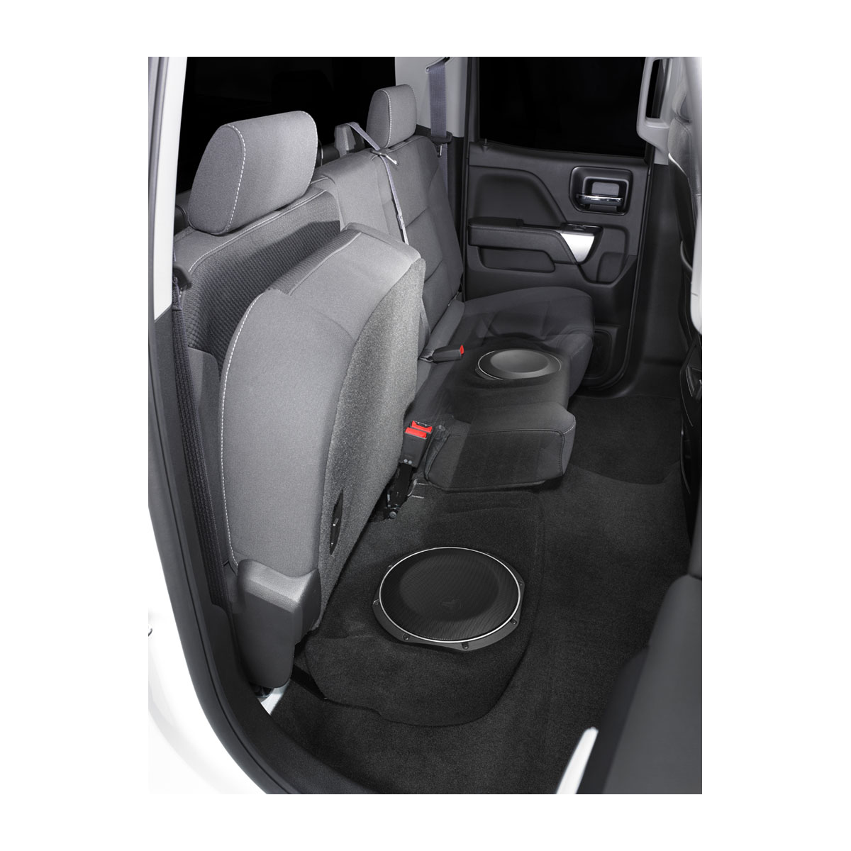 JL Audio Stealthbox® Enclosed Subwoofer for Chevrolet Silverado and GMC Sierra Double Cab Trucks (SB-GM-SLVD/10TW1/BK) - Image 2